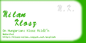 milan klosz business card
